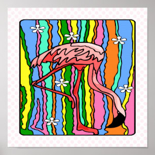Flower powerFlamingo Poster