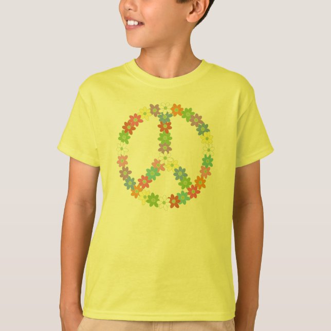 Flower powerfredstecken t-shirt (Framsida)