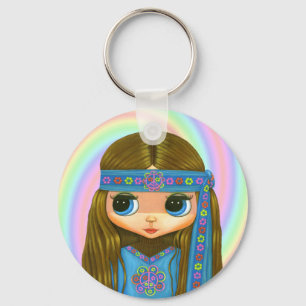 Flower powerHippie Keychain Nyckelring