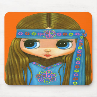 Flower powerHippieflicka Mousepad Musmatta