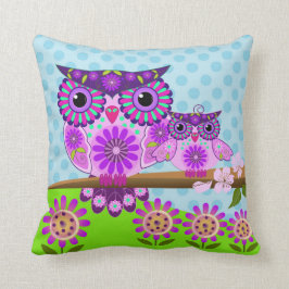 Flower poweruggla och henne owlet kudde