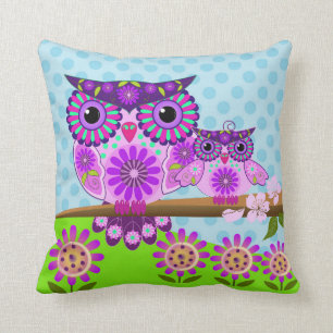 Flower poweruggla och henne owlet kudde