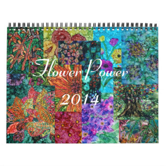 Flower powerväggkalender 2014 kalender