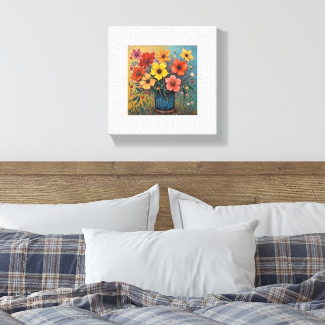 Flower Print Canvastryck (Insitu (sovrum))