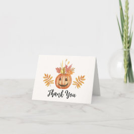 Flower Pumpkin Halloween Fall Baby Shower Tack Kort