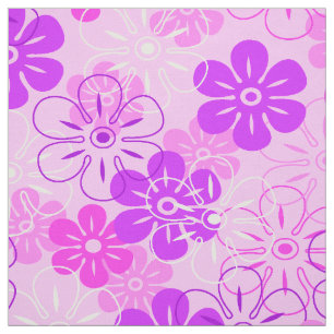 Flower Rain Hawaiian Retro Blommigt Tyg