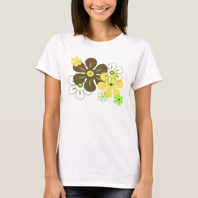 Flower Rain Tropical Gals T-Shirts (Framsida)