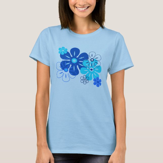 Flower Rain Tropical Gals T-Shirts (Framsida)