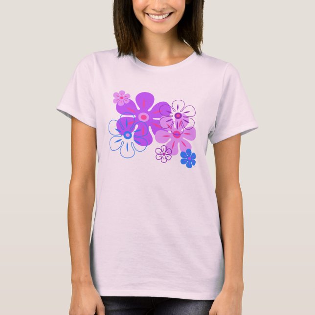 Flower Rain Tropical Gals T-Shirts (Framsida)