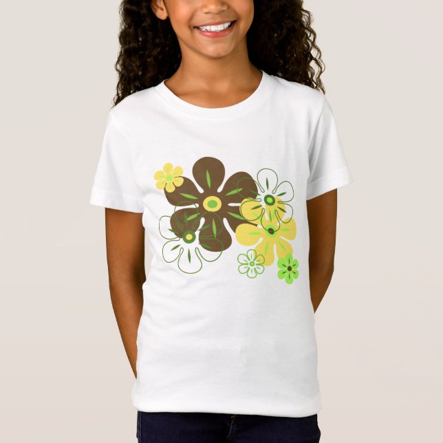 Flower Rain Tropical Girl's T-Shirts (Framsida)