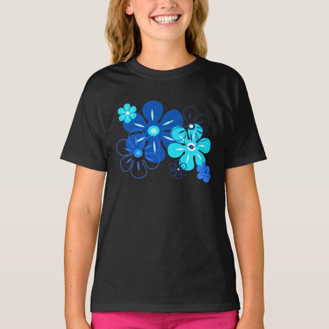Flower Rain Tropical Girl's T-Shirts (Framsida)