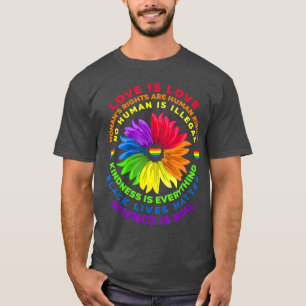 Flower Rainbow Human Black Lives Högers Science T Shirt