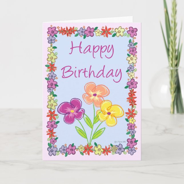 Flower Ram Birday Card Kort (Framsida)