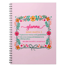Flower Ram Glamma Grandma Grandmor Definition Anteckningsbok