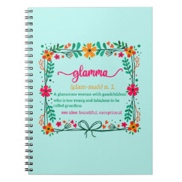 Flower Ram Glamma Grandma Grandmor Definition Anteckningsbok