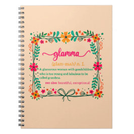 Flower Ram Glamma Grandma Grandmor Definition Anteckningsbok