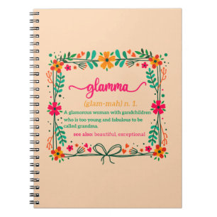 Flower Ram Glamma Grandma Grandmor Definition Anteckningsbok