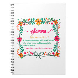 Flower Ram Glamma Grandma Grandmor Definition Anteckningsbok
