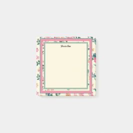 Flower Ram med Gult Background Post-it Block