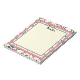 Flower Ram med Light Gult Background Anteckningsblock