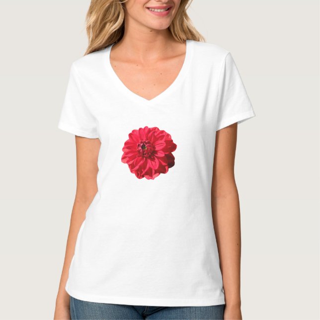 Flower Red Dahlia Tee (Framsida)