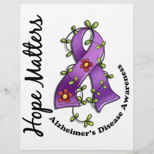 Flower Ribbon 4 Hope Matters Alzheimers sjukdom Reklamblad