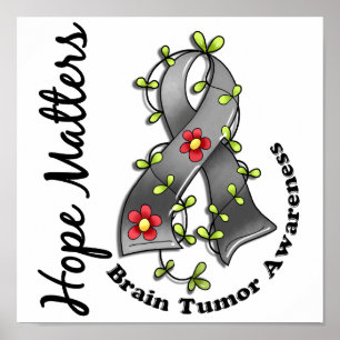 Flower Ribbon 4 Hope Matters Brain Tumor Poster