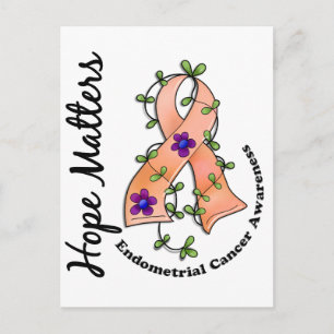 Flower Ribbon 4 Hope Matters Endometrial Cancer Vykort