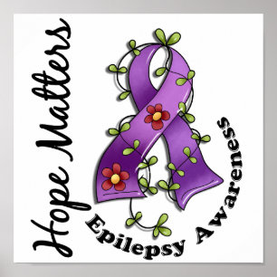 Flower Ribbon 4 Hope Matters Epilepsy Poster