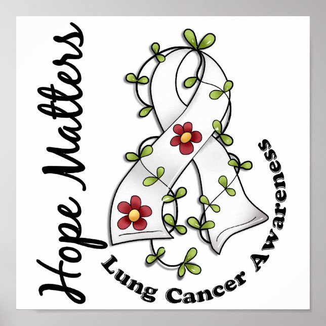 Flower Ribbon 4 Hope Matters Lung Cancer Poster (Framsidan)
