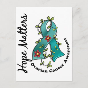Flower Ribbon 4 Hope Matters Ovarian Cancer Vykort