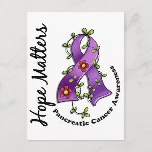 Flower Ribbon 4 Hope Matters Pancreatic Cancer Vykort