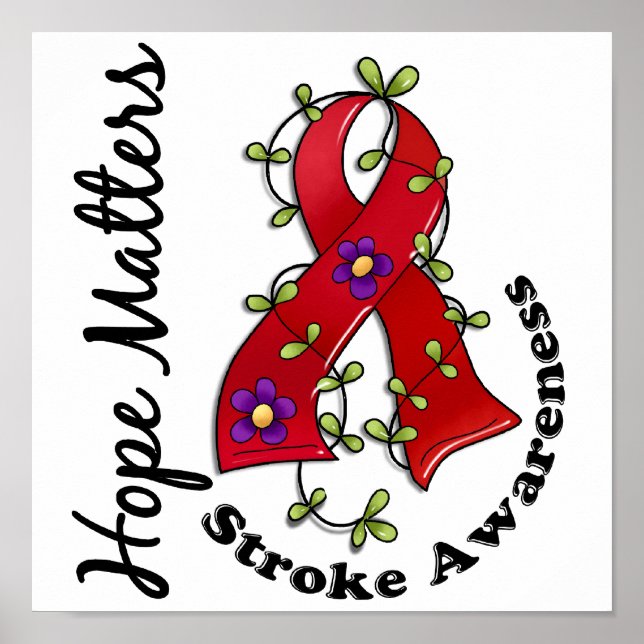 Flower Ribbon 4 Hope Matters Stroke Poster (Framsidan)