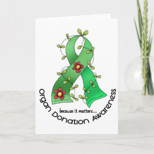 Flower Ribbon ORGAN DONATION AWARENESS Apparatur Kort
