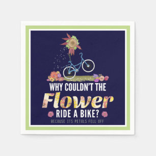 Flower Ride a Bike Joke - Nature Älskare Pun Pappersservett