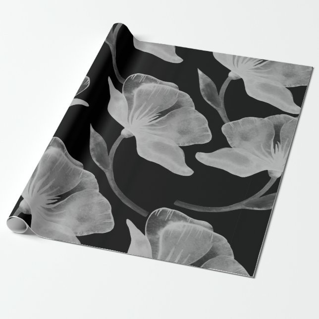 Flower ro illustrerar vattenfärgen sömlös projekti presentpapper (Utrullad)