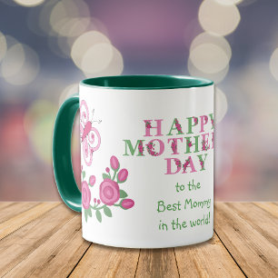 Flower Rosa Butterfly Best Mamma Mugg