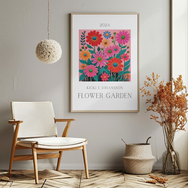 Flower Rosa Garden Poster (Flower Pink Garden Poster Mockup 1)