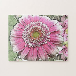 Flower - Rosa Gerbera Daisy Pussel