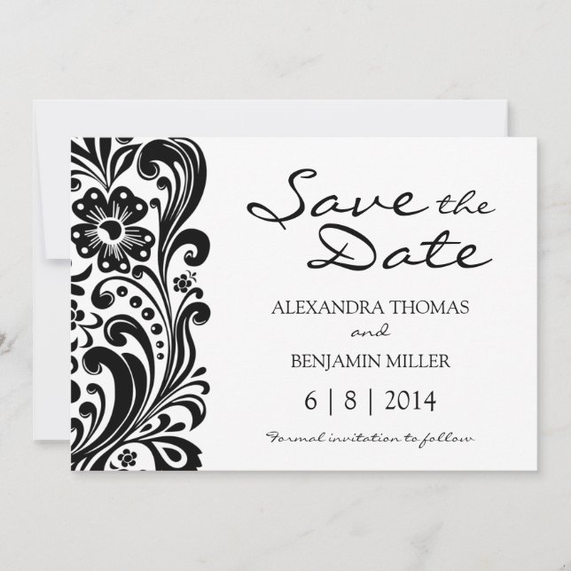 Flower Rulla Save the Date Spara Datumet (Framsida)