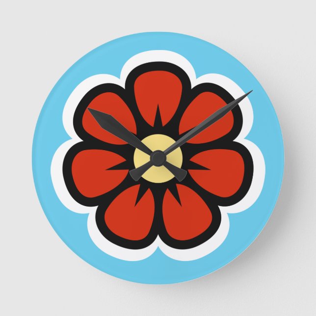 Flower Rund Klocka (Framsida)