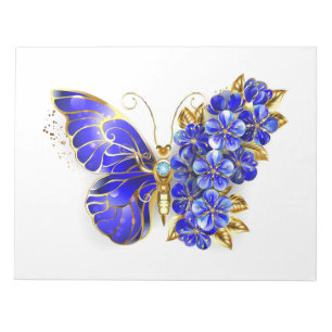 Flower Sapphire Butterfly Anteckningsblock
