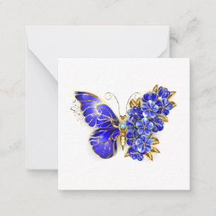 Flower Sapphire Butterfly Anteckningskort