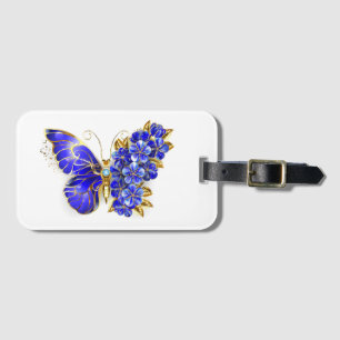 Flower Sapphire Butterfly Bagagebricka