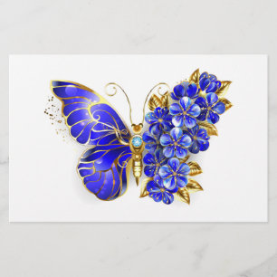 Flower Sapphire Butterfly Brevpapper