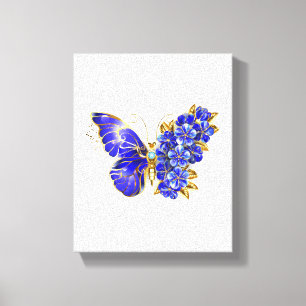 Flower Sapphire Butterfly Canvastryck
