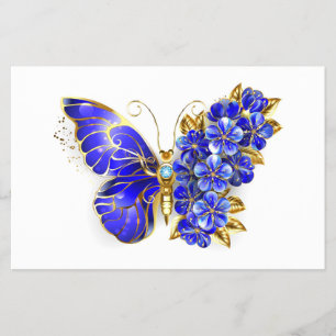 Flower Sapphire Butterfly Flygblad
