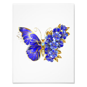 Flower Sapphire Butterfly Fototryck