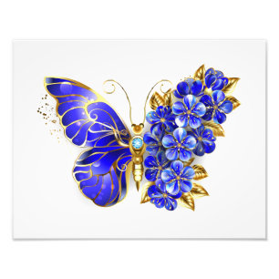 Flower Sapphire Butterfly Fototryck