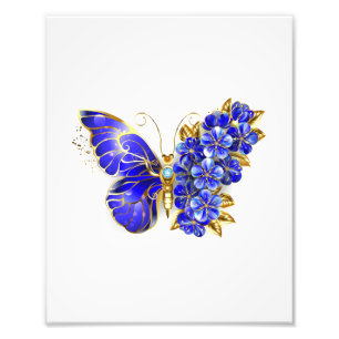 Flower Sapphire Butterfly Fototryck